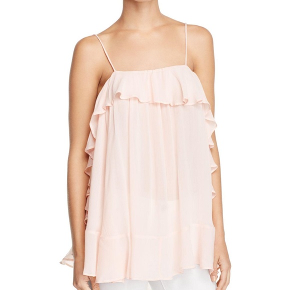 Free People Tops - Free People Women's Cascades Ruffled Camisole Pink